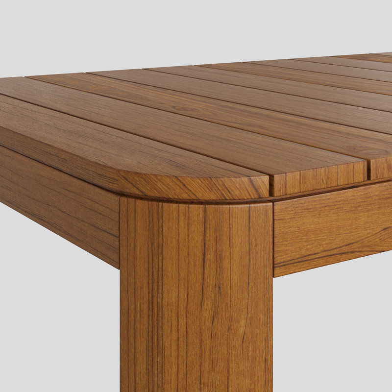 Table basse d'extérieur en bois de teck de 47 po Kona, Naturel