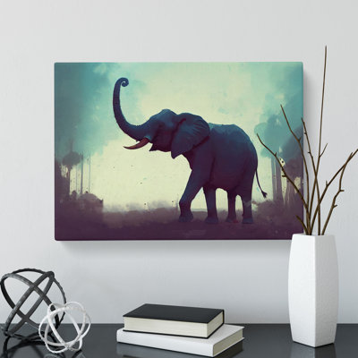 Elephant Art Painting - Wrapped Canvas Print