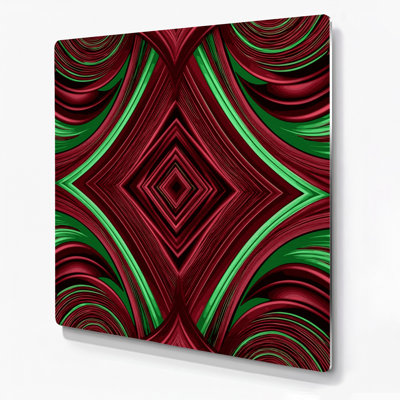 Op Art 84 Red Metal Wall Art