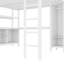 Lit mezzanine polyvalent en métal avec rangement intégré et bureau fonctionnel pour tous les âges