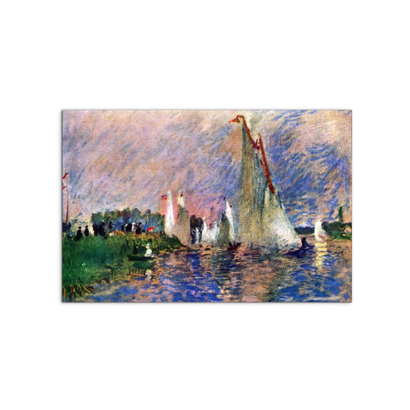 Regatta in Argenteuil by Renoir Pierre-Auguste 53×80 cm MetalArt Materic Aluminum Satin Effect, Frameless Panel, Lightweight Ready to Hang
