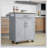 Kitchen Island Cart with Rubber Wood Top Utility Serving Cart-924495316