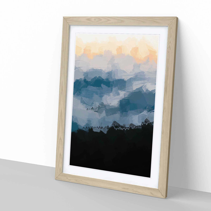 Sea of Fog over a Californian Forest in Abstract - Picture Frame Graphic Art Print, 76cm H x 50cm W x 2cm D, Oak
