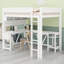 Lit mezzanine en bois multifonctionnel, bureau intégré, tablettes, DEL et station de charge-129171148
