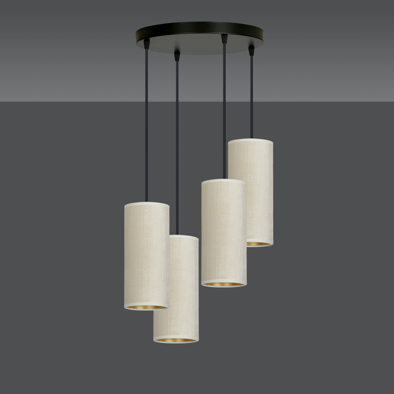 Ealidh 4 - Light Steel Cluster Pendant, White