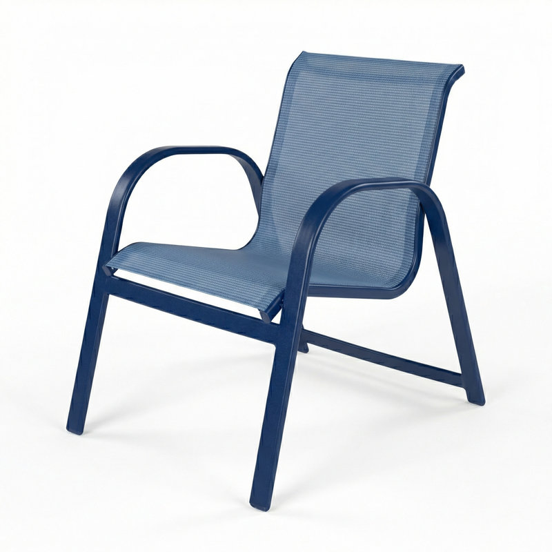 Chaise avec accoudoirs, Harnais Dupioni près de la piscine / minuit