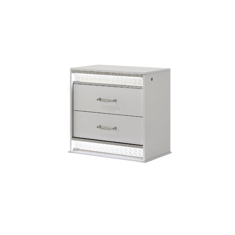 Lashell 2-Drawer Nightstand with LED Lighting