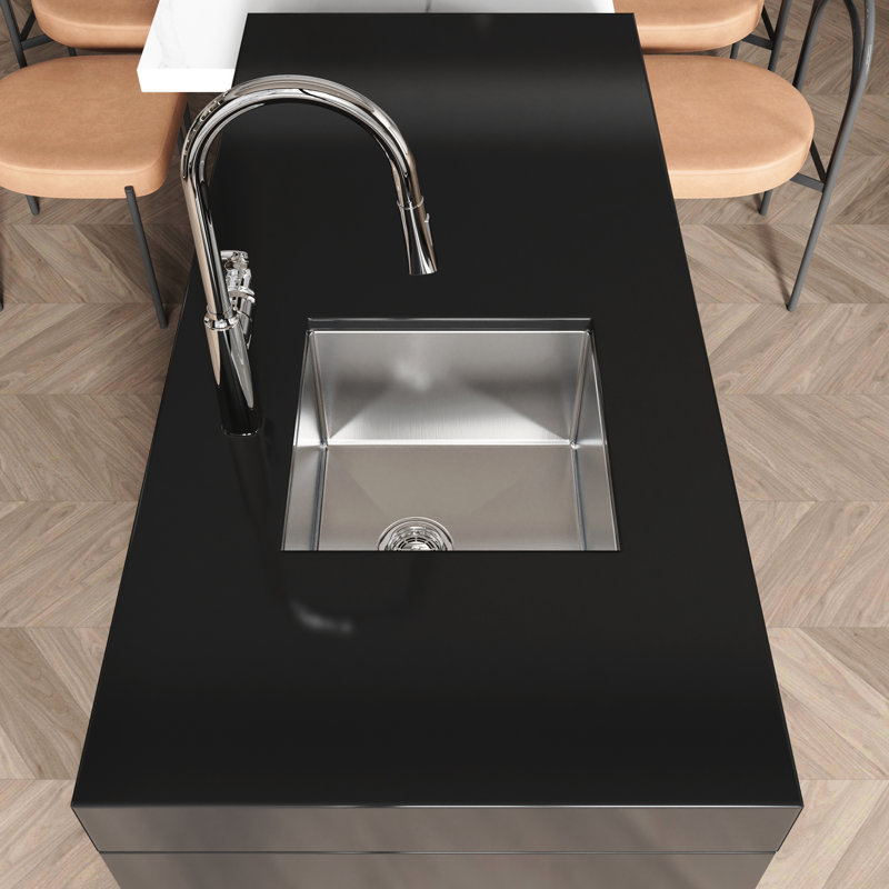18X18 Inch Gray Kitchen Sink - Undermount Stainless Steel With Noise Reduction Feature And Optimal Drain 18" X Condensation Bottom Grid