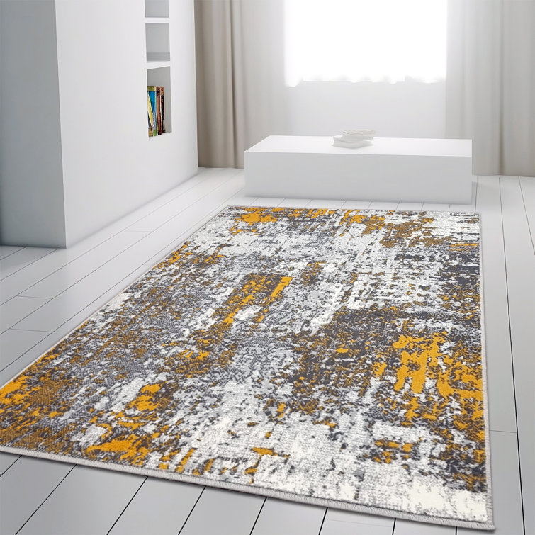 Williston Forge Adahlia White/Grey/Yellow Rug | Wayfair.co.uk