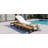 Outdoor Chaise Lounge Chair With 5-Position Adjustable Backrest, Reclining With Cushion, Patio Lounger With Wood Side Table, Sturdy Frame For Poolside, Garden, And Backyard-1182978091