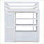 Lit mezzanine double en bois de pin avec garde-robe, bureau et amp; Rangement - blanc, aucun sommier nécessaire-854510398