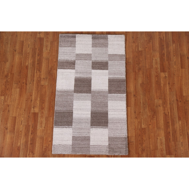 Tapis à carreaux en laine Gabbeh 3 x 5