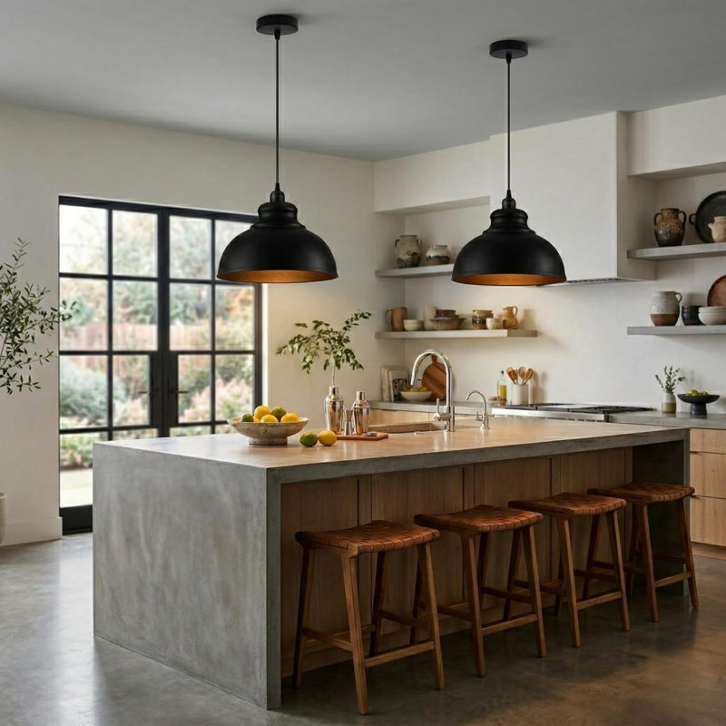 Ensemble de 2 luminaires suspendus Modern Modern, Noir