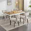 Ensemble de 2 chaises d'appoint rembourrées, tissu en lin beige, structure en bois massif, garniture cloutée, L 23,23 po x l 20,3 po x H 33,1 po
