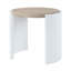 Table de bout moderne avec plateau en chêne et surface brillante