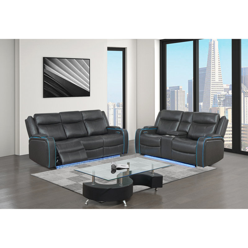 Fauteuil inclinable électrique avec DEL et gris anthracite Blanca