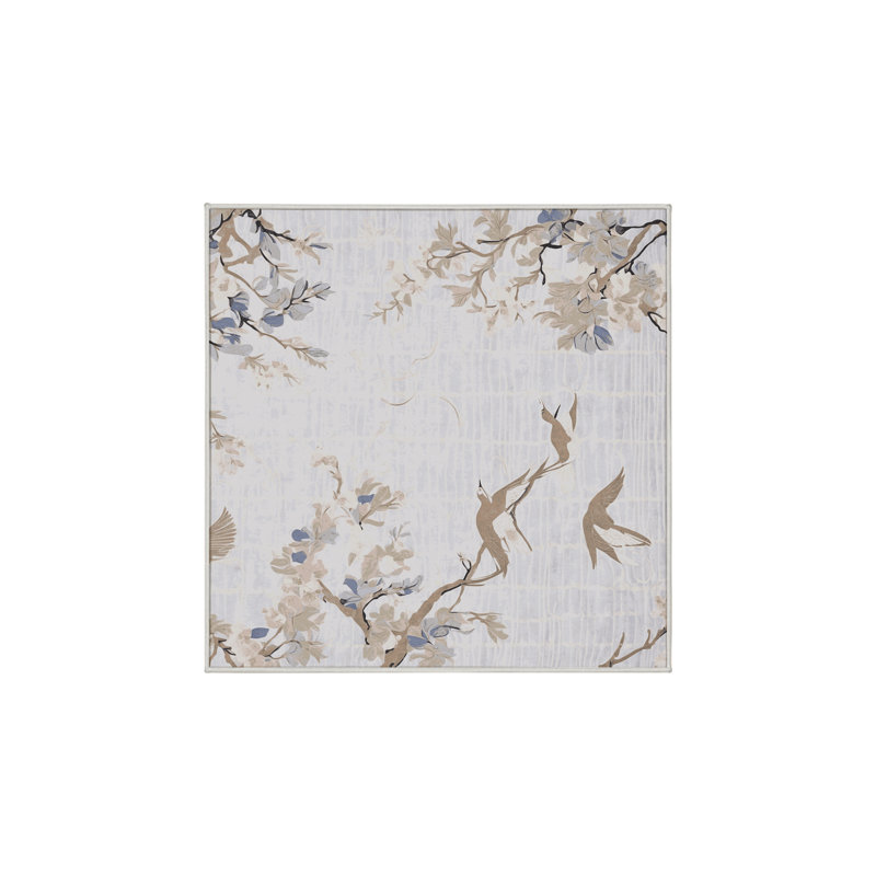 Tapis blanc lavable à la machine, Carré 6 pi