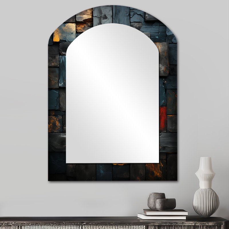 Miroir mural Grunk Gold Cubes, 34 po x 25 po