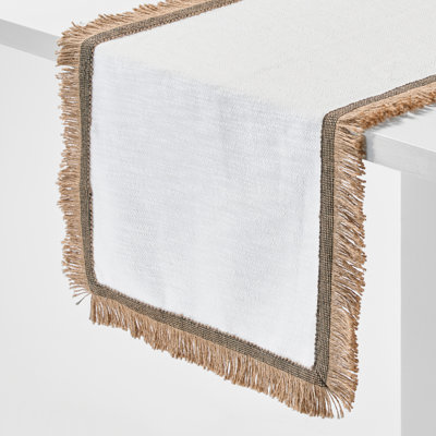 Boho Fringe Table Runner - Machine Washable - 80 Inches Long - Ideal for Kitchen and Dining Room Table
