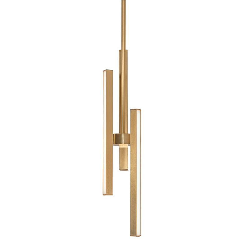 Adala 3 - Light LED Unique/Statement Pendant, Satin Brass