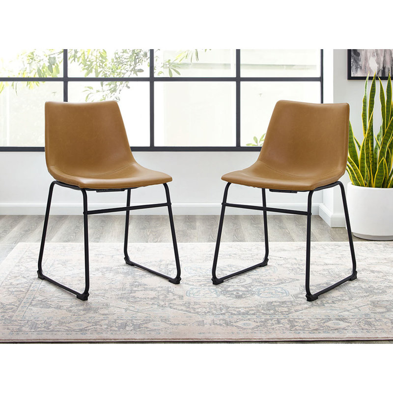Chaise d'appoint rembourrée Bailey, Similicuir brun whisky
