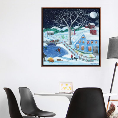 Impression d’art graphique, "Ice skating’par Old Farm par Cheryl Bartley