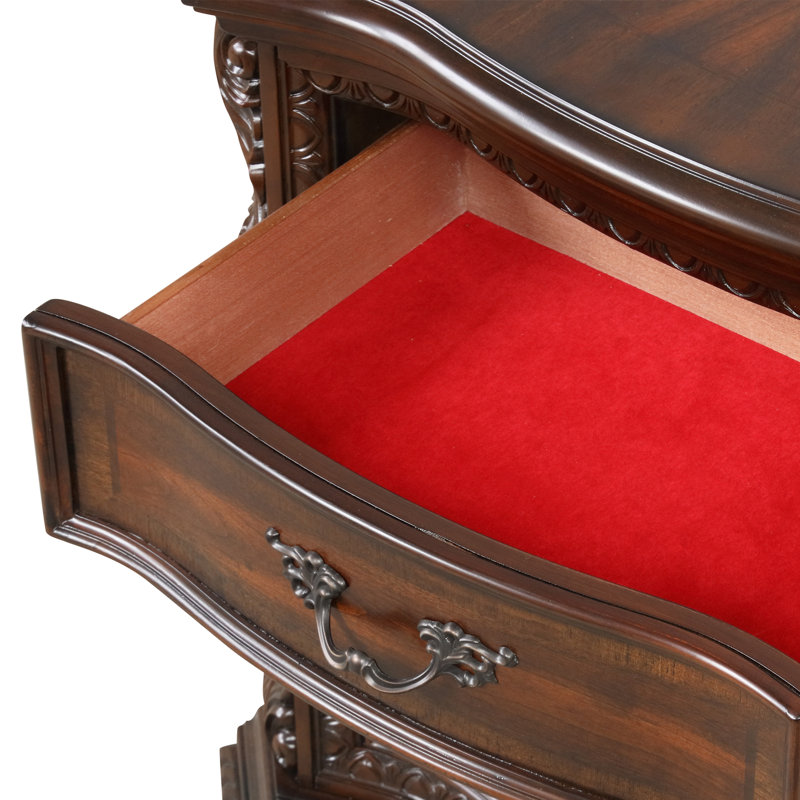 Janaira très grand noyer 2 pièces, 2 pièces: lit, table de chevet, Très grand lit
