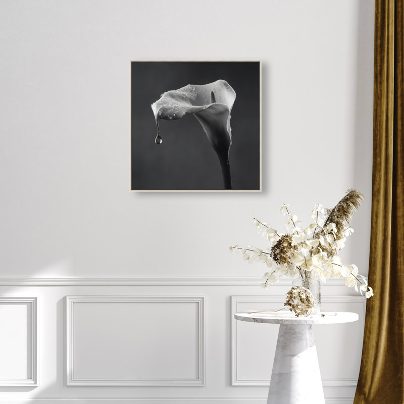 Midnight Rain Print by Oliver Gal, 25"H x 25"W, Silver Floater Frame