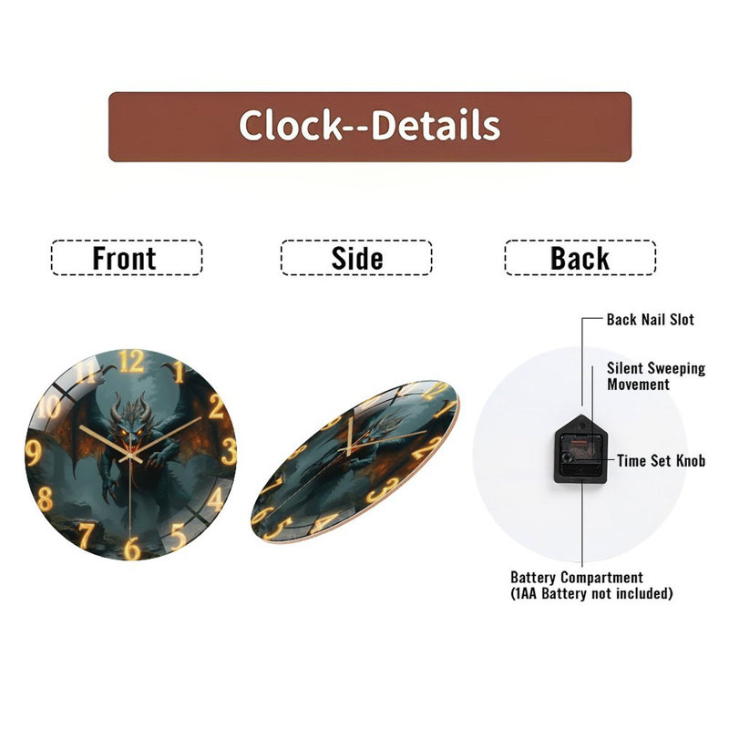 Horloge murale Mythical Dragon