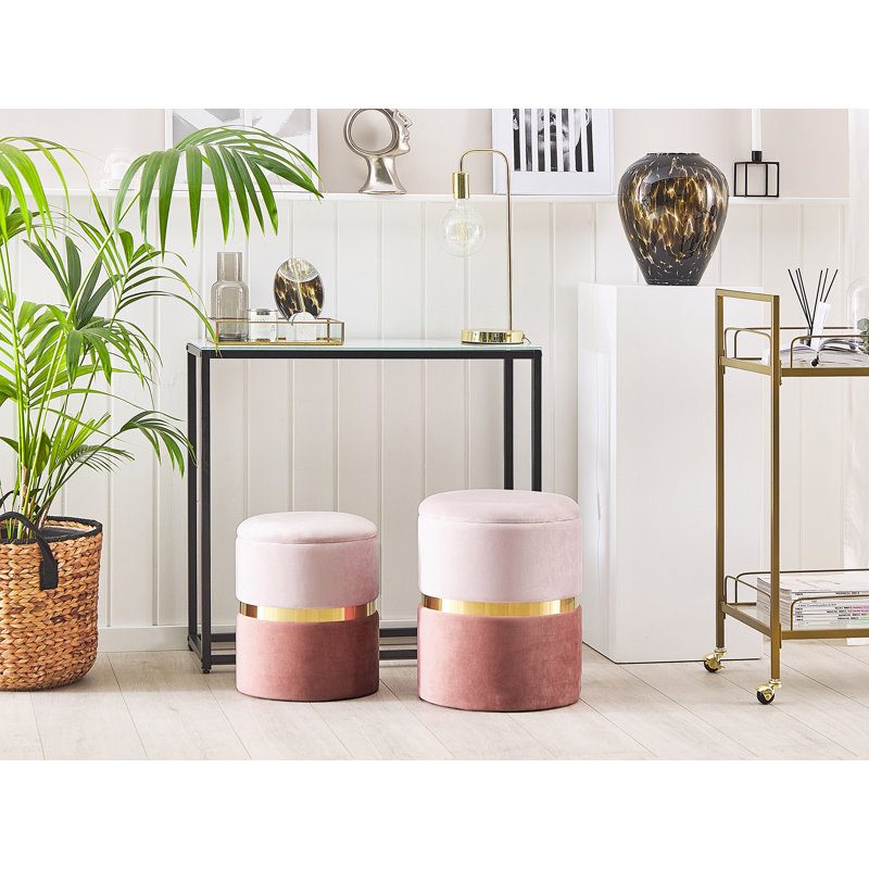 Manufactured Wood Accent Stool, Pink