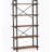 5-Tier Rustic Brown Industrial Metal Bookshelf Unit