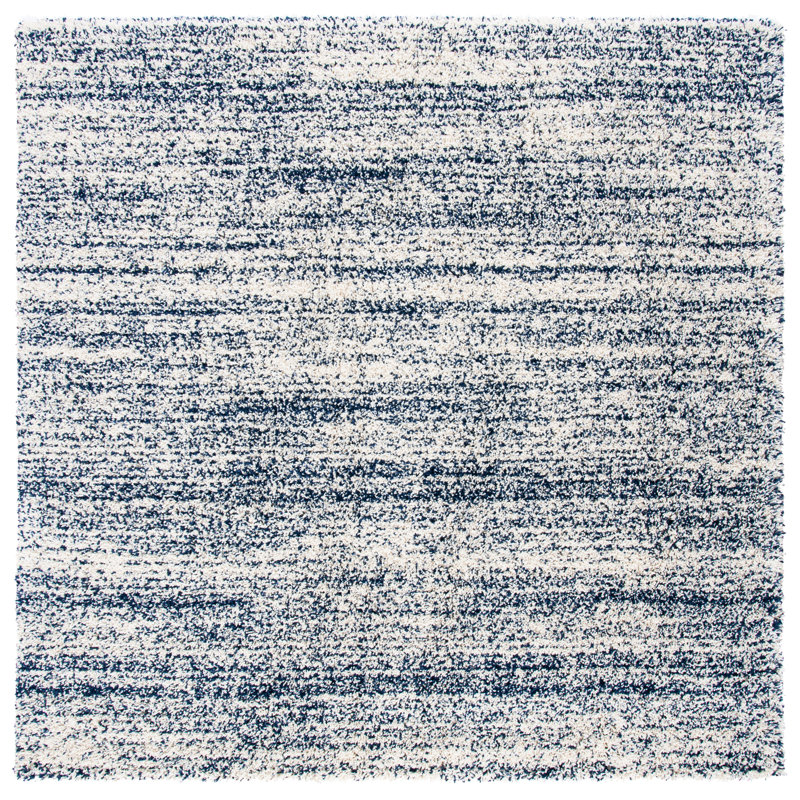 Tapis ivoire / bleu marine Audriauna, Carré 4 pi