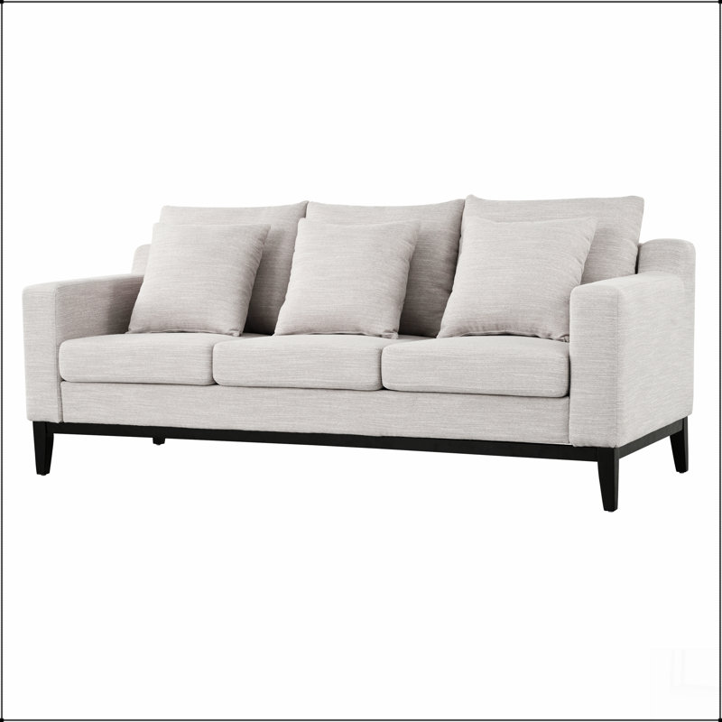 Canapé 3 places avec pieds en bois Mirod Comfy, moderne pour le salon et le bureau, Gris