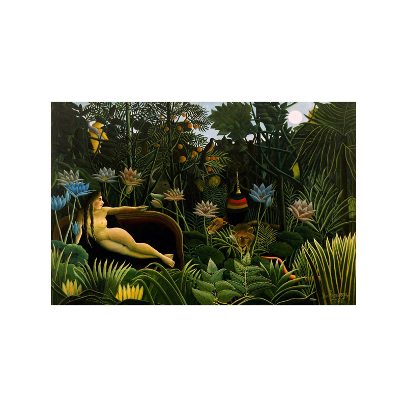 The Dream, 1910 by Henri Rousseau - Print on Canvas, No Frame, 20.32 cm H x 30.48 cm W