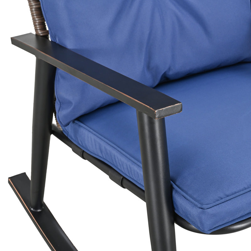 Einte 2 - Person Patio Conversation Set with Cushions, Blue