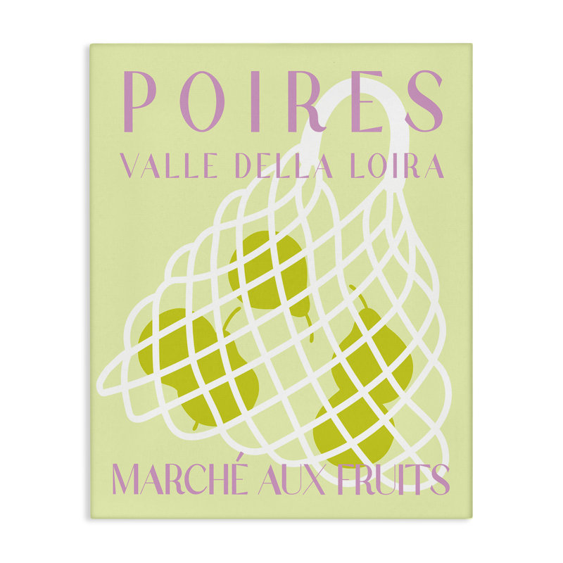 Art moderne sur toile, "Modern Pear Fruit Market" par Daphne Polselli bp-877_CN, H 48 po x l 36 po