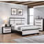 Cadre de lit grand moderne en bois avec tête de lit en ébène craie à deux tons, look transitionnel, pour chambre à coucher, sommier requis transitionnel, cadre, tête de lit accrocheuse, design contemporain,-758806160