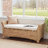 43.5'' Wicker Upholstered Storage Bench with Arms and Cushion for Entryway, Bedroom, or Patio, Natural Water Hyacinth-1667701947