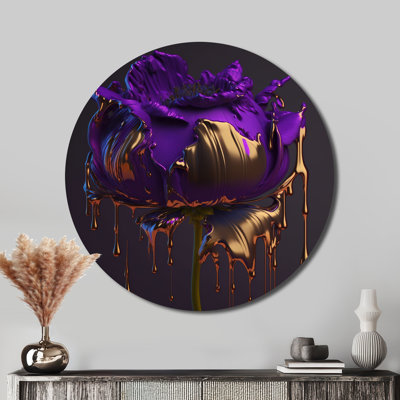 Gammerages - Floral Round Metal Art