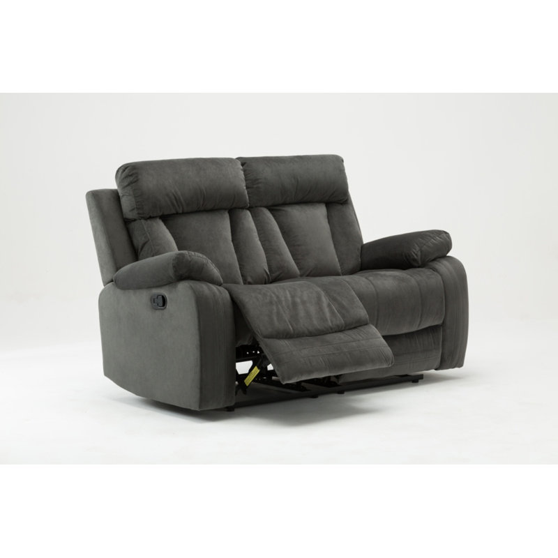 Meinhard Upholstered 63'' Reclining Loveseat, Gray