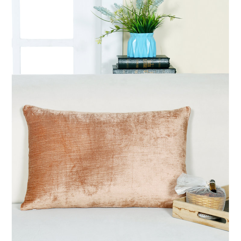 Velvet Lumbar Throw Pillow, Pink