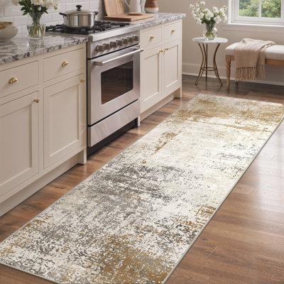 Abstract Machine Printed Area Rug