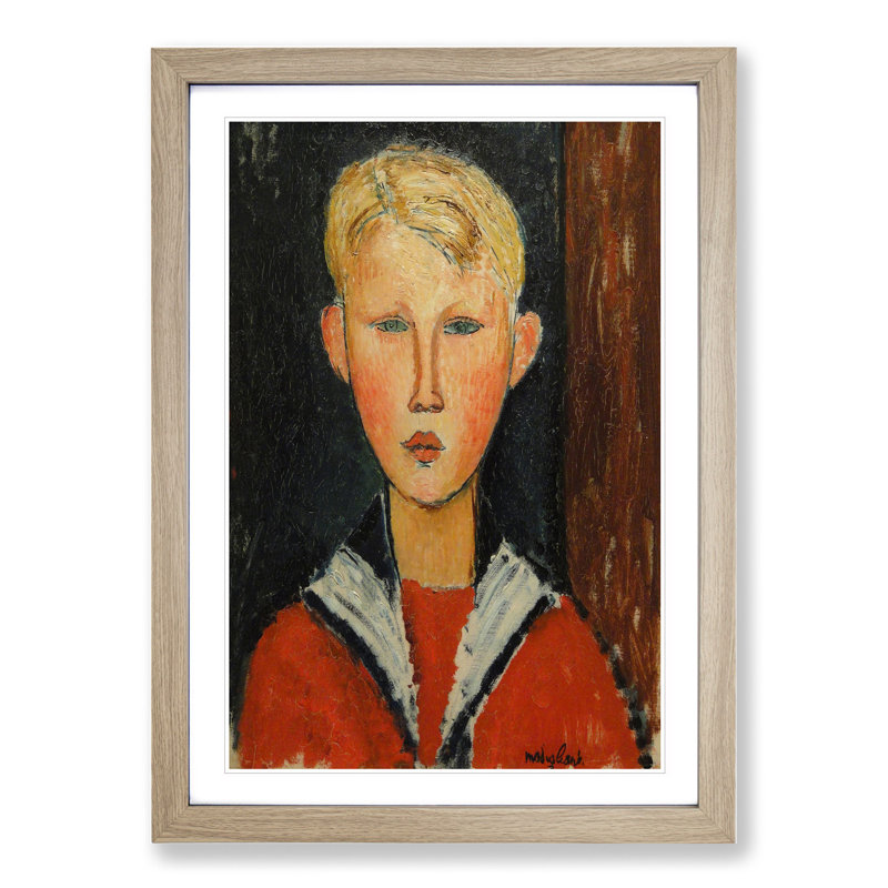 The Blue-Eyed Boy by Amedeo Modigliani - Picture Frame Painting, Oak Framed, 48cm H x 36cm W x 2cm D