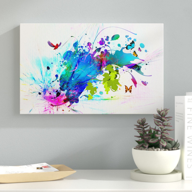 « explosion-bleu », reproduction d’impression sur toile tendue, H 22 po x l 32 po