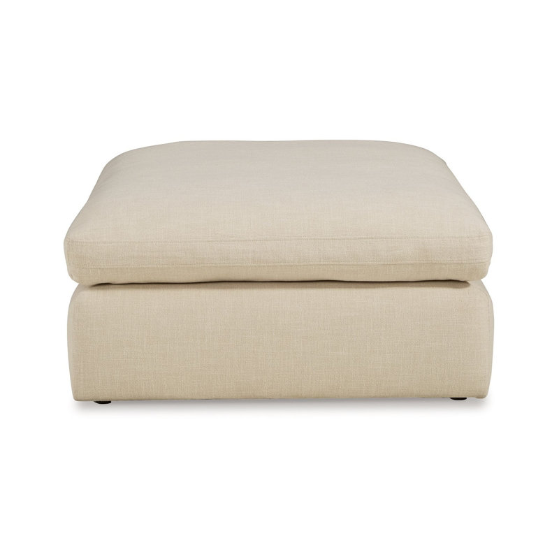 Repose-pieds surdimensionné Elize, polyester beige, coussin doux, 42 po
