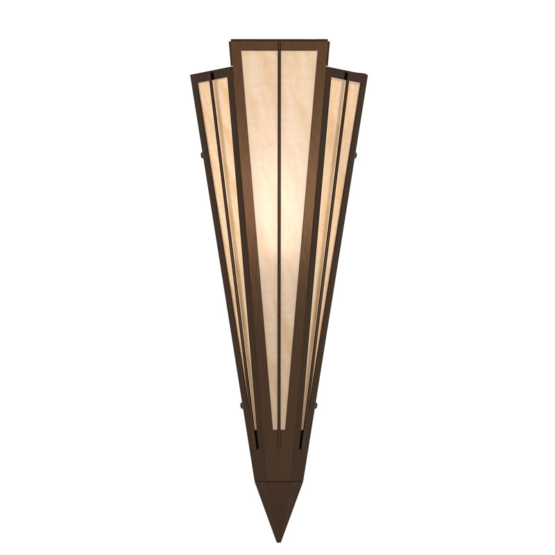 1 - Light Flush Mounted Sconce, Oil Rubbed Bronze, Beige, Glass
