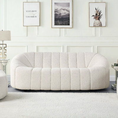 3 - Seat Upholstered With White , Full Foam Setup, Tight Back Style, Wooden Inner Build, 90 Lb Package Weight By Makeup, 37 In Wide