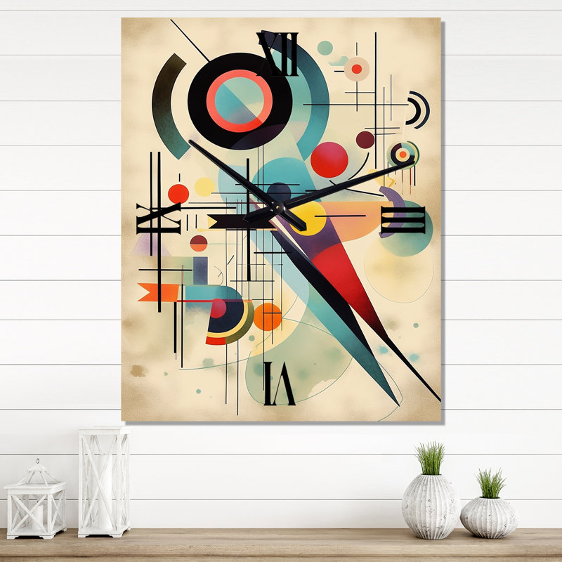 Chef-d'œuvre géométrique - horloge murale abstraite, Petit