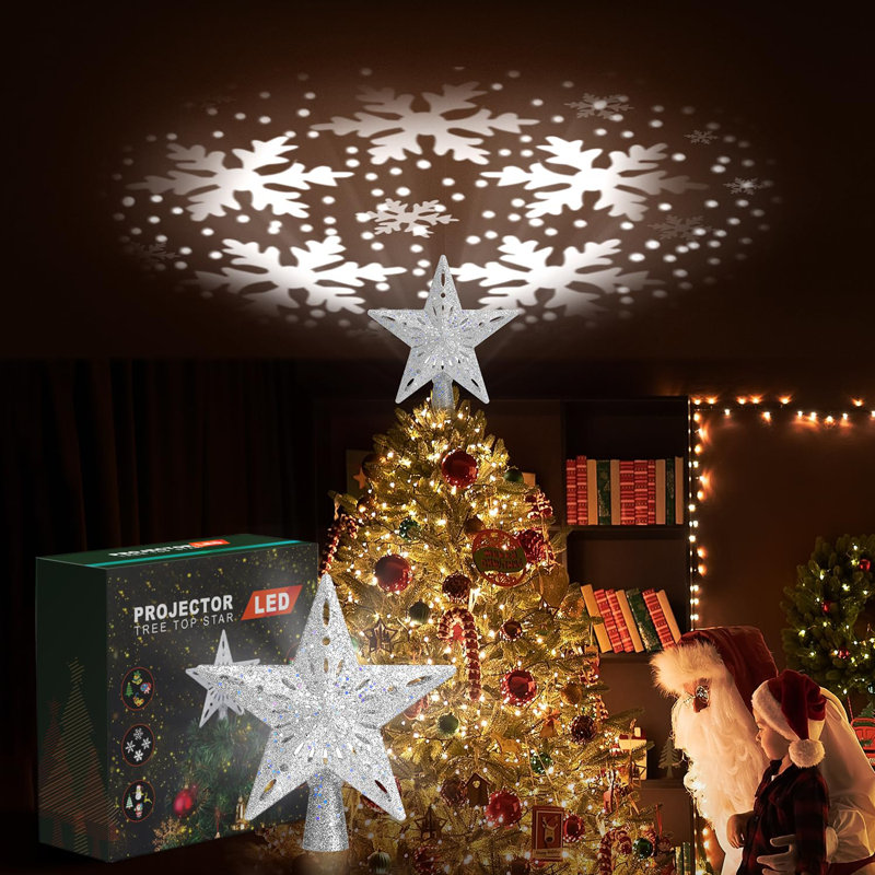 Jaquest 9.4'' Astrology & Stars Tree Topper, Silver