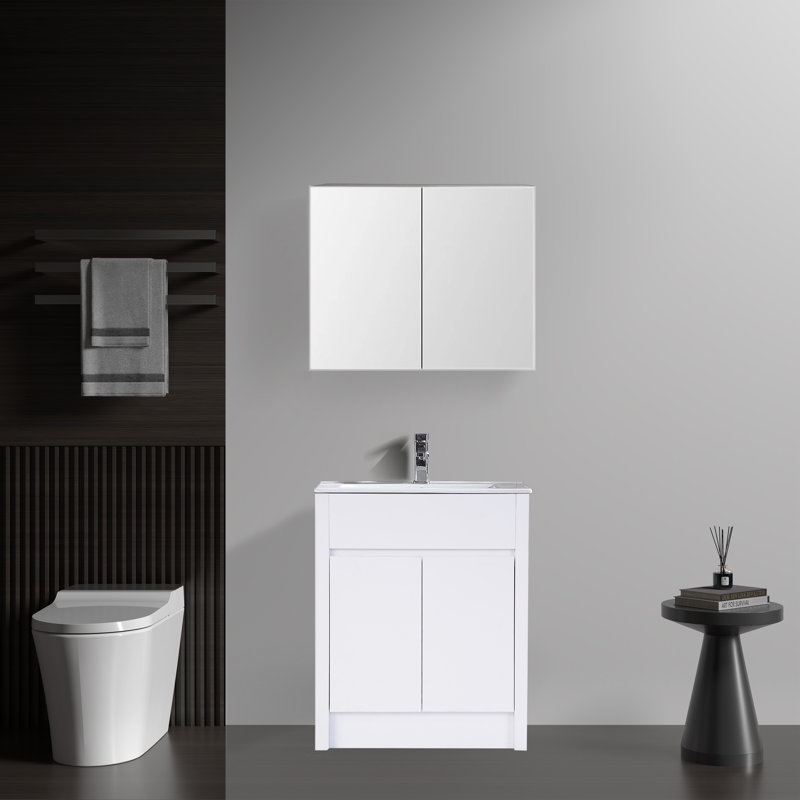 Armoire à pharmacie avec miroir H 23,63 po Staveley, H 23,63 po x l 24 po x P 4,75 po, Chêne blanc